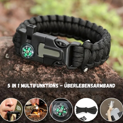 Survival Armband - Survival Kit, Outdoor Armband für Wandern, Camping, Bootfahren, Notfall oder Andere Outdoor-Aktivitäten.